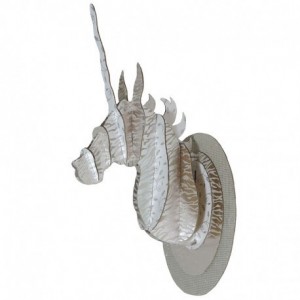 Tête de licorne 3D or et argent - La Galerie Equitable