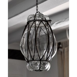 Lampe verre et fer forgé - La Galerie Equitable