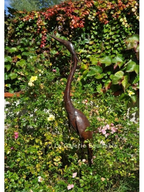 Fiche de massif en métal Trio d'oiseaux, décoration de jardin aspect rouille,  hauteur 110 cm - PEARL