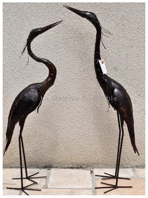 herons en metal recycle - La Galerie Equitable