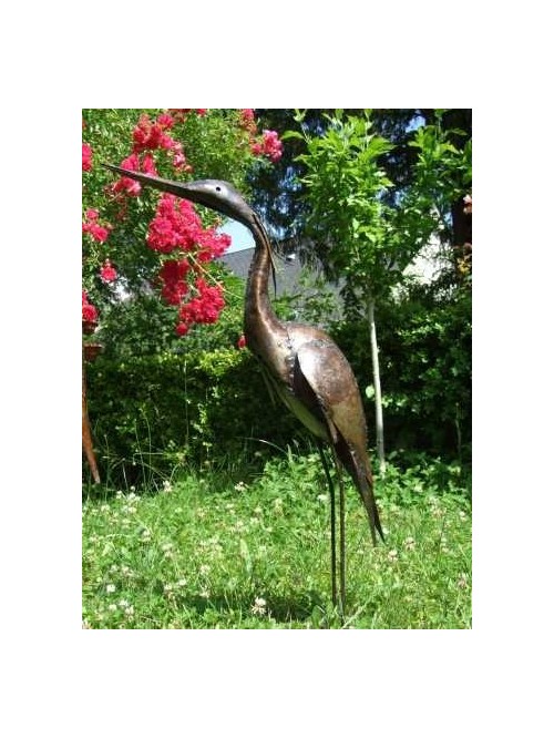 Héron en métal pour le jardin - La Galerie Equitable