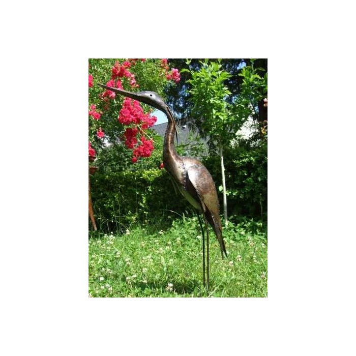 Héron en métal pour le jardin - La Galerie Equitable