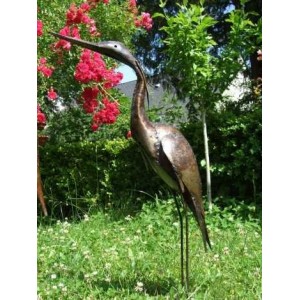 Héron en métal pour le jardin - La Galerie Equitable