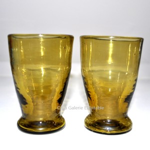 2 verres couleur ambre