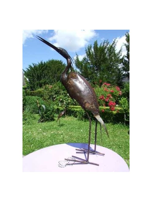 Oiseau en métal pour le jardin - Aigrette - La Galerie Equitable