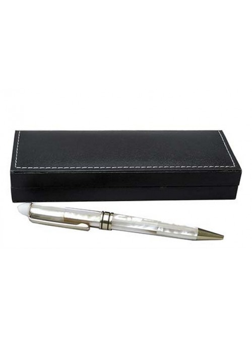 Stylo nacre blanche et son coffret - La Galerie Equitable