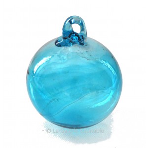 Boule de Noël verre turquoise