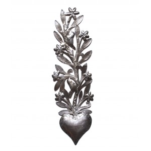 Cœur à l'arbre de vie en métal martelé