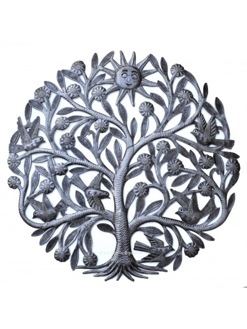 décor mural en métal arbre de vie au soleil