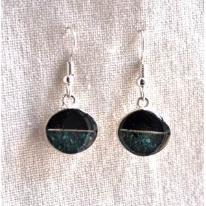 Boucles d'oreilles turquoise et noir La Galerie Equitable