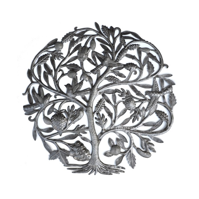 arbre de vie mural en métal sculpté