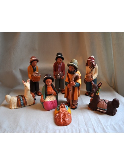 Grande crèche de Noël 8 personnages