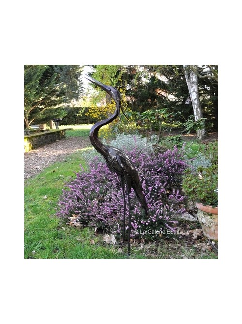 Grand héron pour décorer le jardin - La Galerie Equitable