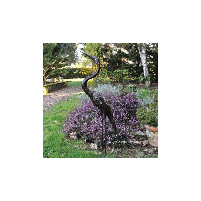 Grand héron pour décorer le jardin - La Galerie Equitable