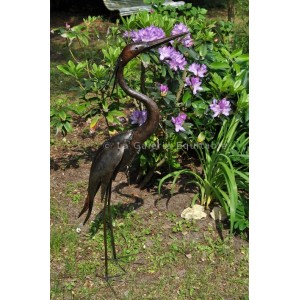 Héron en métal recyclé - La Galerie Equitable