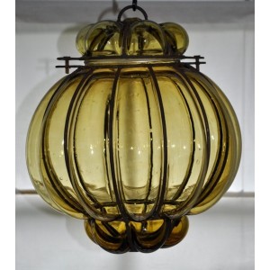 Lampe verre souffle jaune - La Galerie Equitable