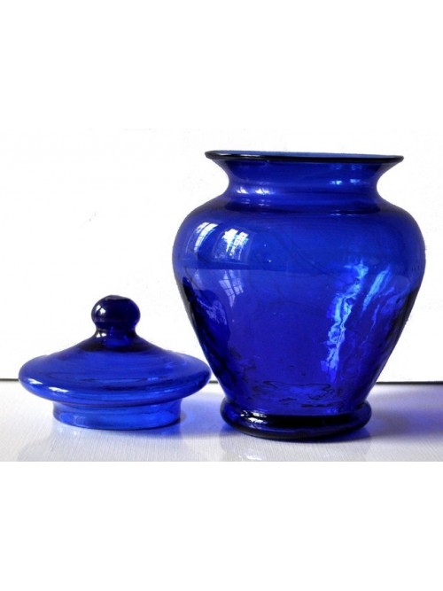 Bonbonnière bleue pot en verre - La Galerie Equitable