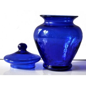 Bonbonnière bleue pot en verre - La Galerie Equitable