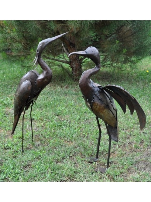 Aigrette et cormoran en métal pour le jardin - La Galerie Equitable