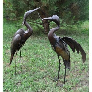 Aigrette et cormoran en métal pour le jardin - La Galerie Equitable